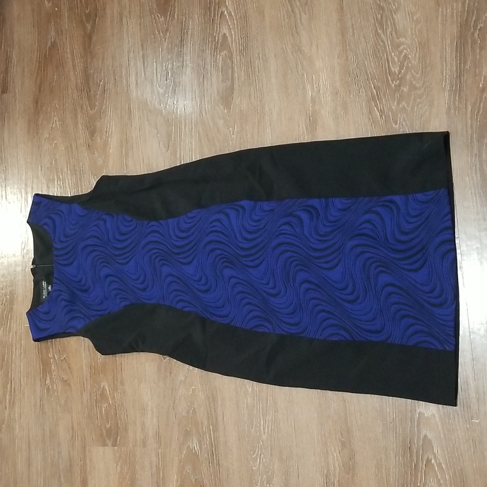 (12) BLACK LABEL by Evan-Picone Whimsical Abstract Art Deco Dress Business Work